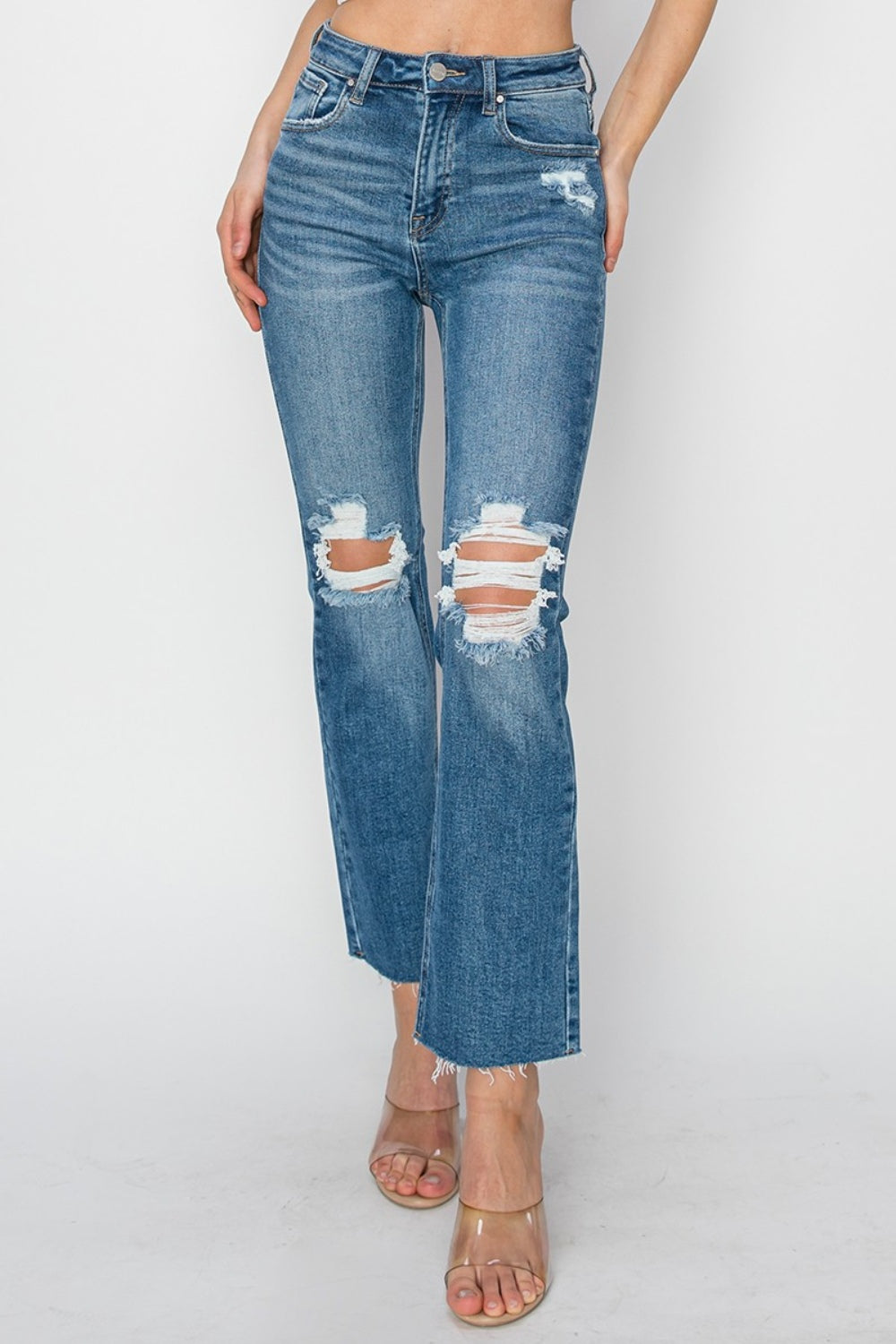 Distressed Ankle Jeans