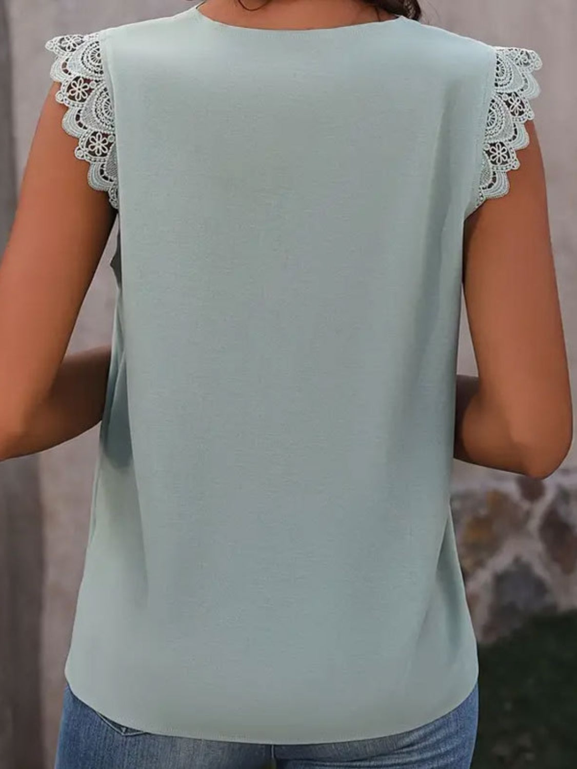 Lace Cap Sleeve Top