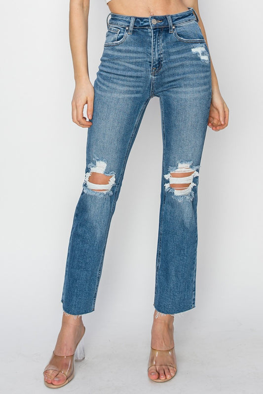 Distressed Ankle Jeans