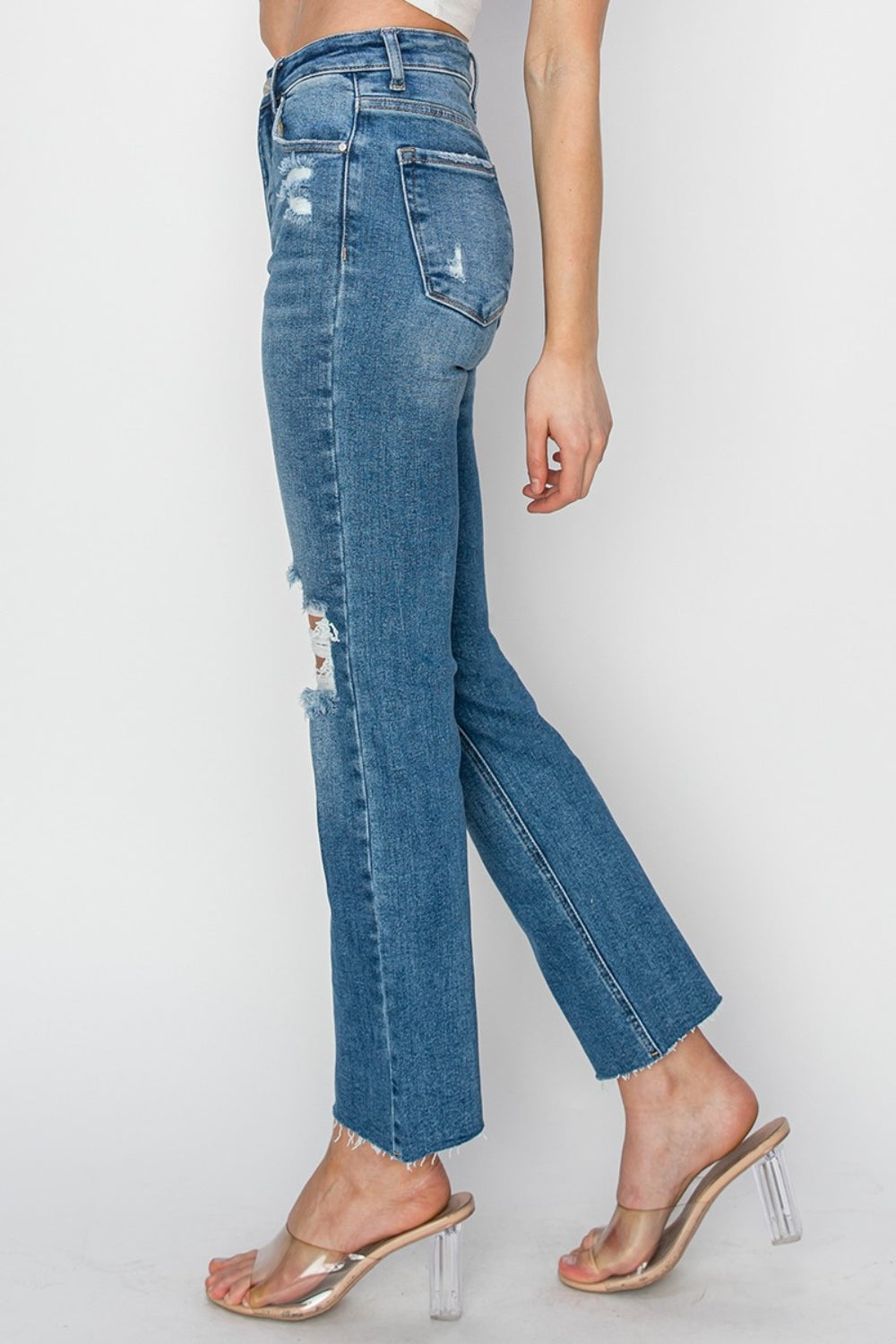 Distressed Ankle Jeans