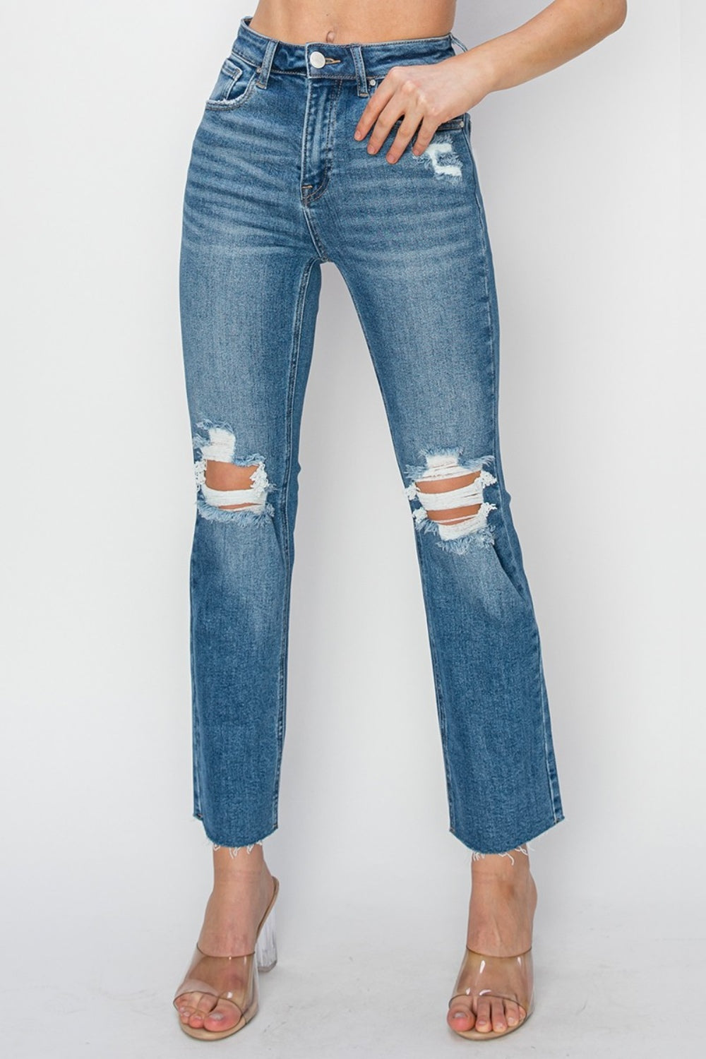 Distressed Ankle Jeans