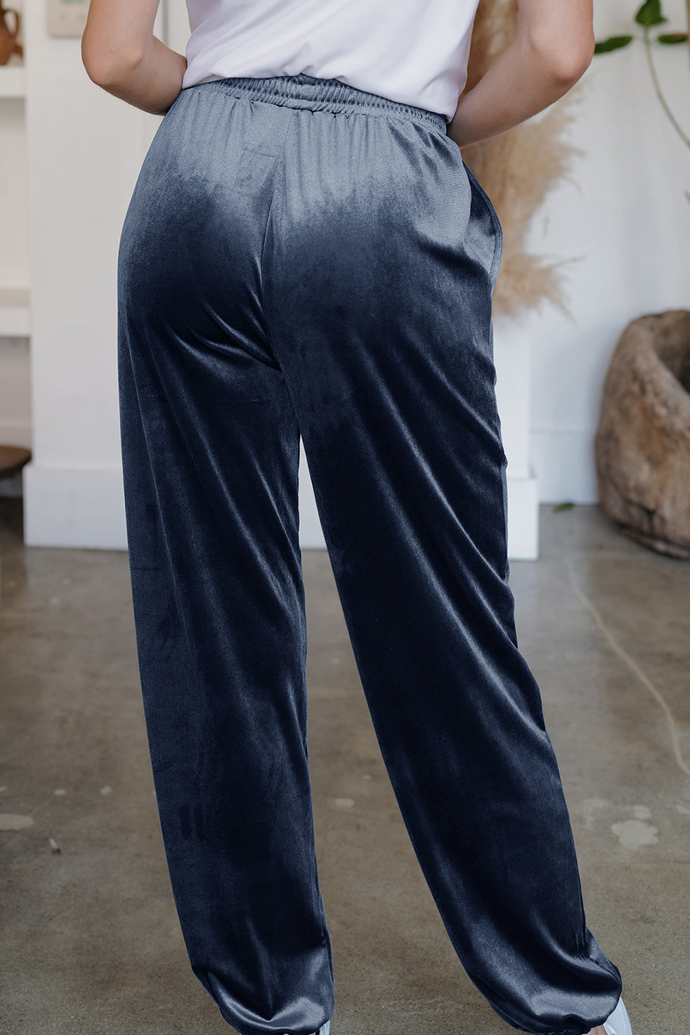 Pocketed Elastic Waist Joggers