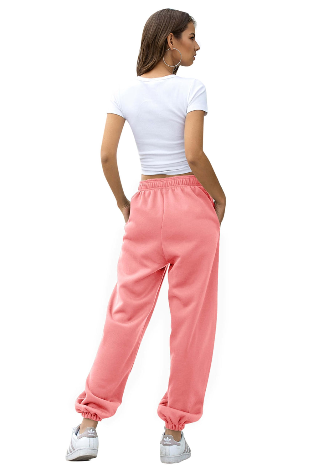 Elastic Waist Joggers with Pockets