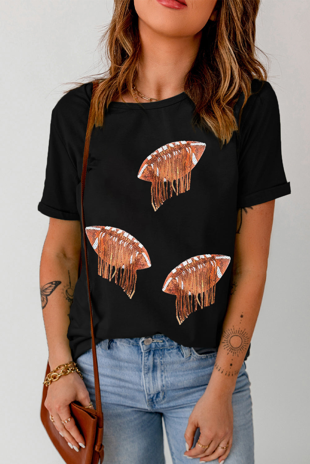 Sequin Football Tee