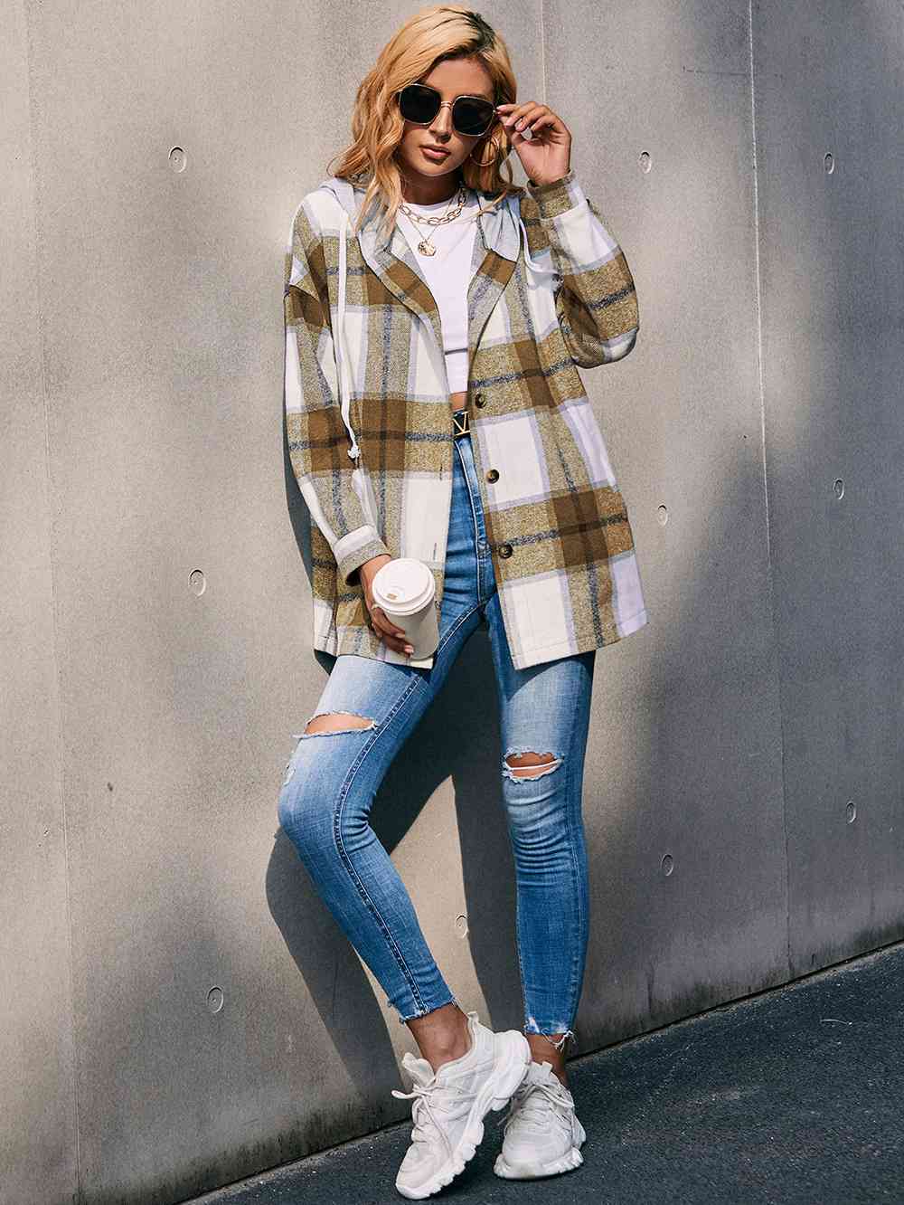 Plaid Hooded Jacket