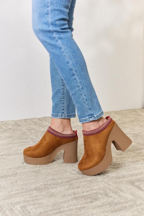 Platform Suede Clog Heel