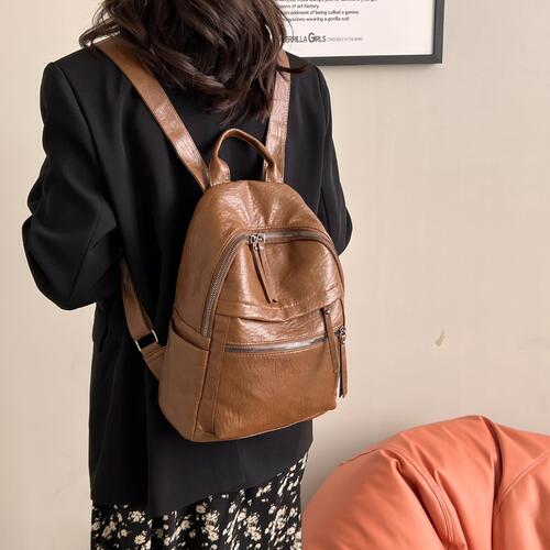 Faux Leather Backpack