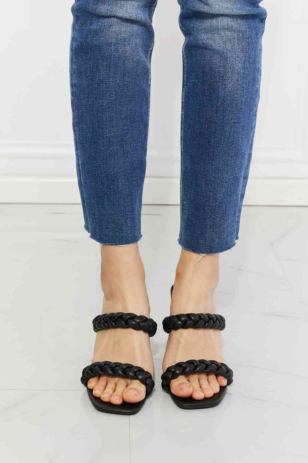 Double Braided Block Heel Sandals