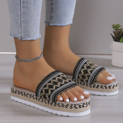 Pattern Platform Sandals