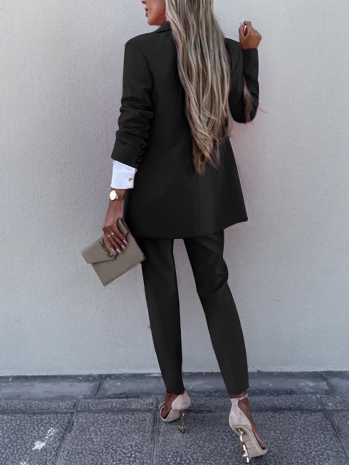 Lapel Blazer and Pants Set