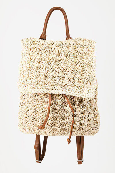 Straw Backpack Bag