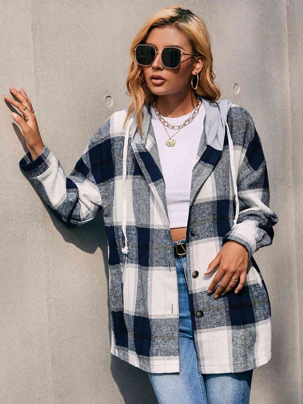 Plaid Hooded Jacket