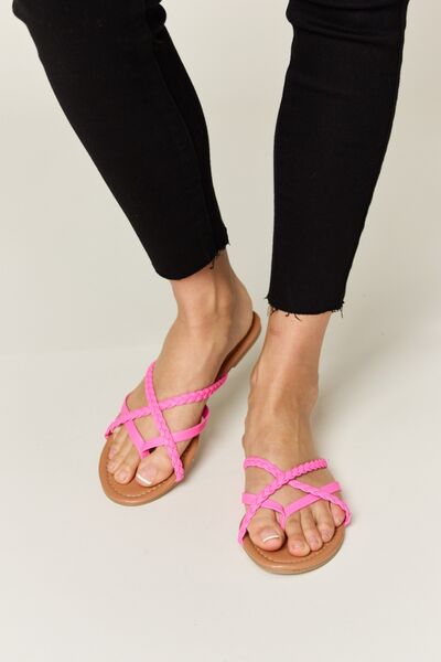 Crisscross Leather Open Toe Sandals