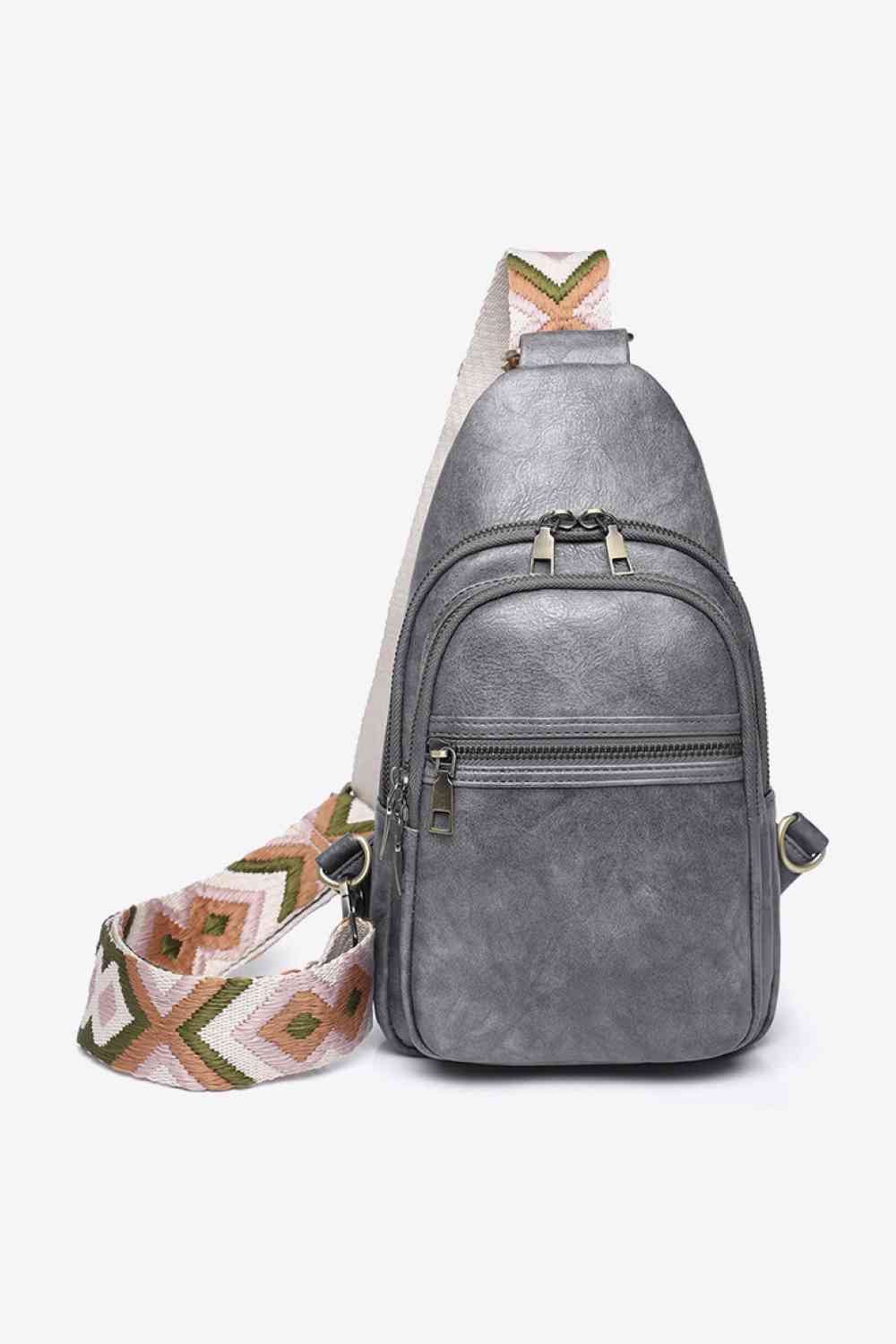 Faux Leather Sling Backpack