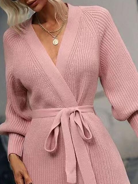 Tied Cardigan Dress