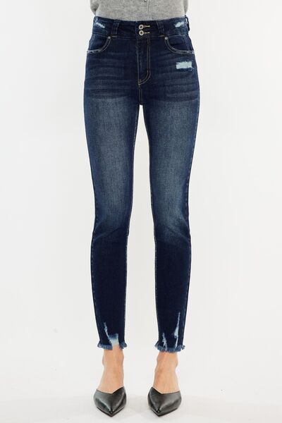 Kancan Raw Hem High Waist Jeans