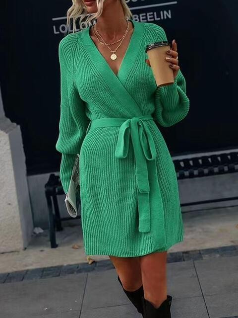 Tied Cardigan Dress