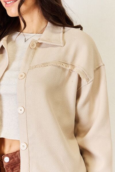 Button Down Fray Detail Shacket