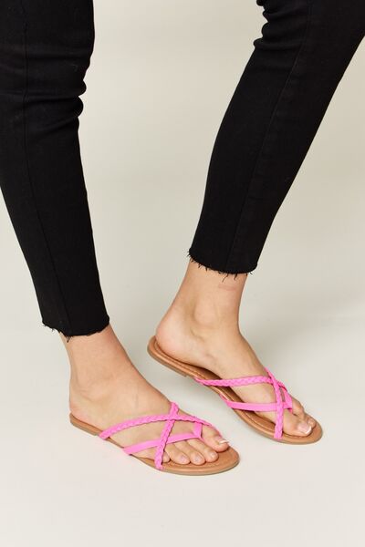 Crisscross Leather Open Toe Sandals