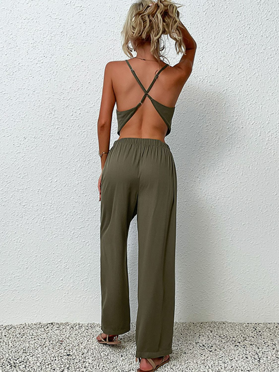 Crisscross Back Top and Pants Set