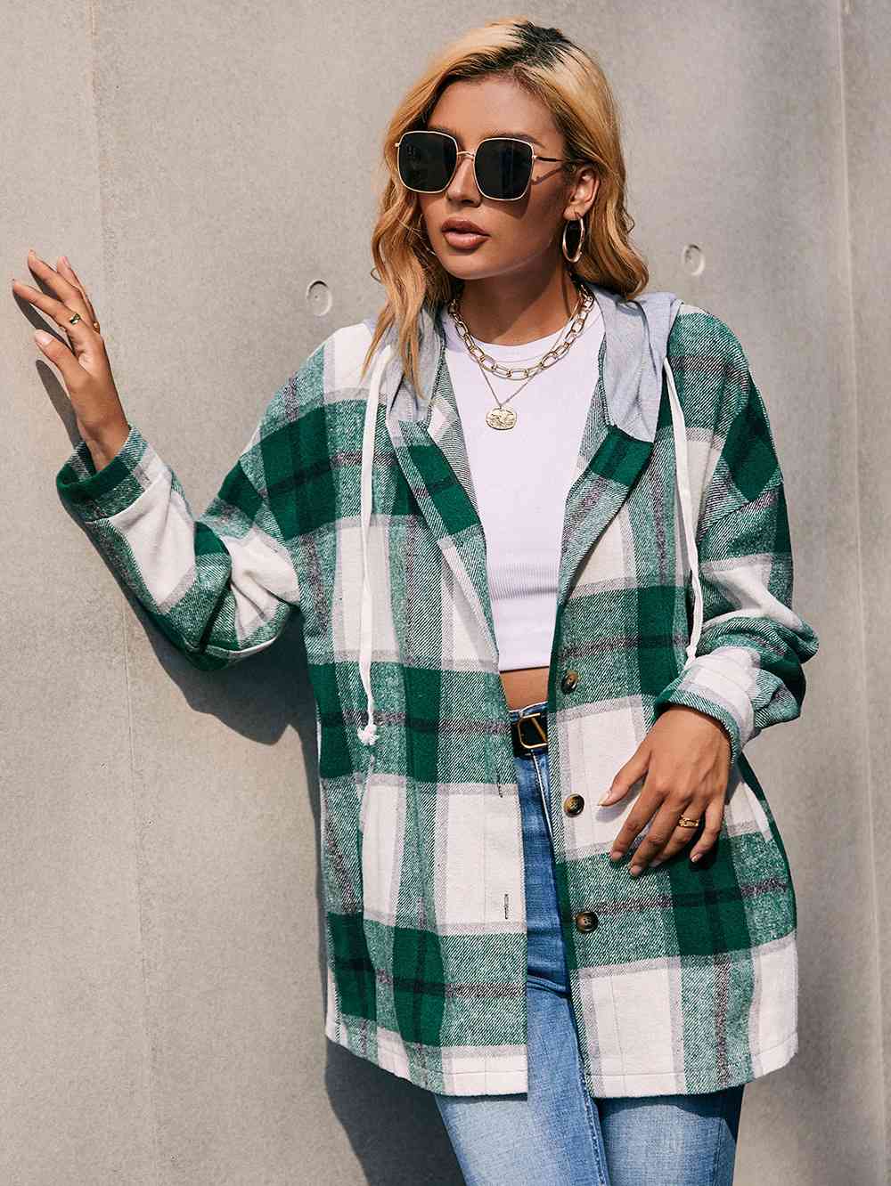 Plaid Hooded Jacket