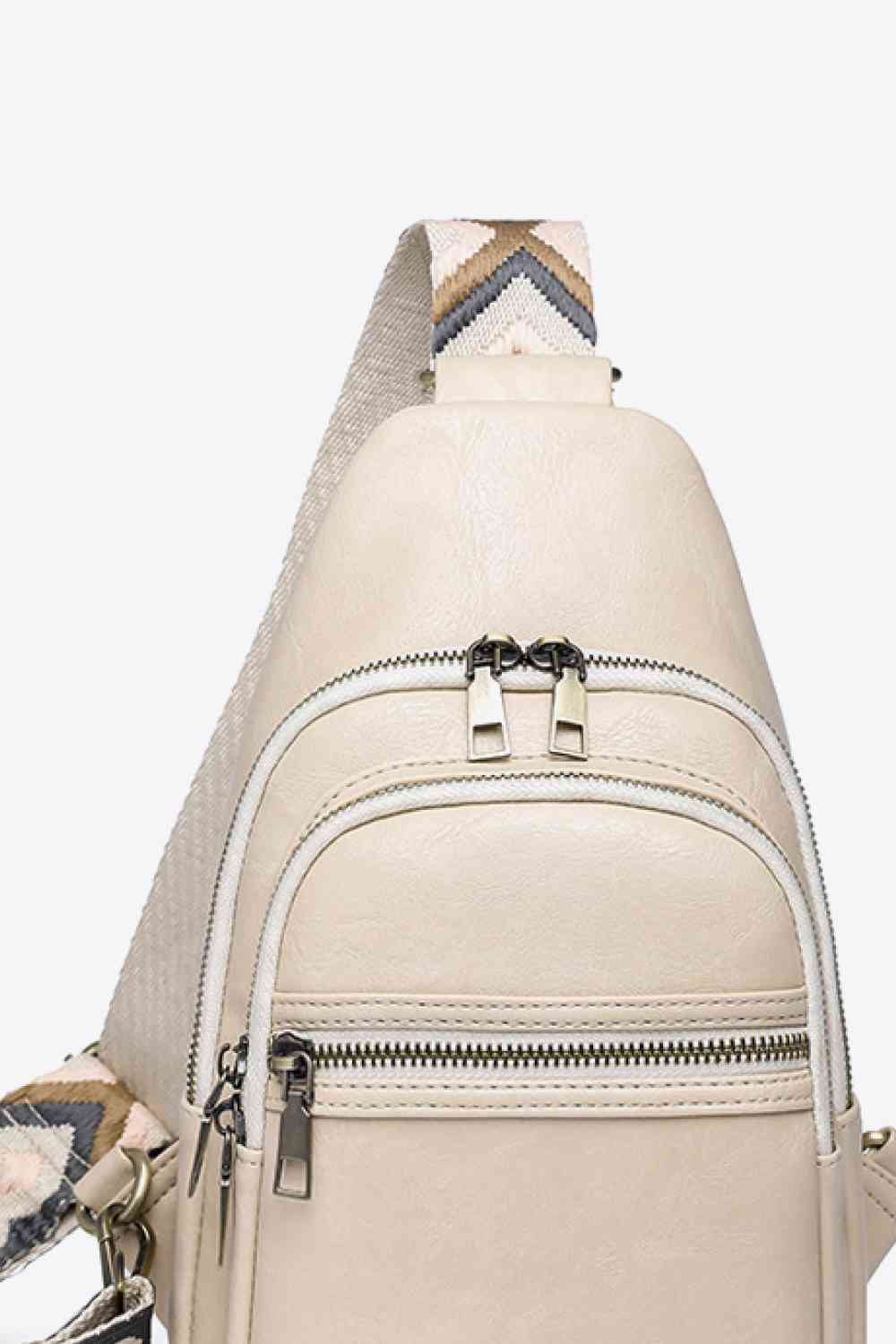 Faux Leather Sling Backpack