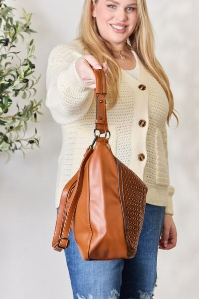 Weaved Vegan Leather Handbag