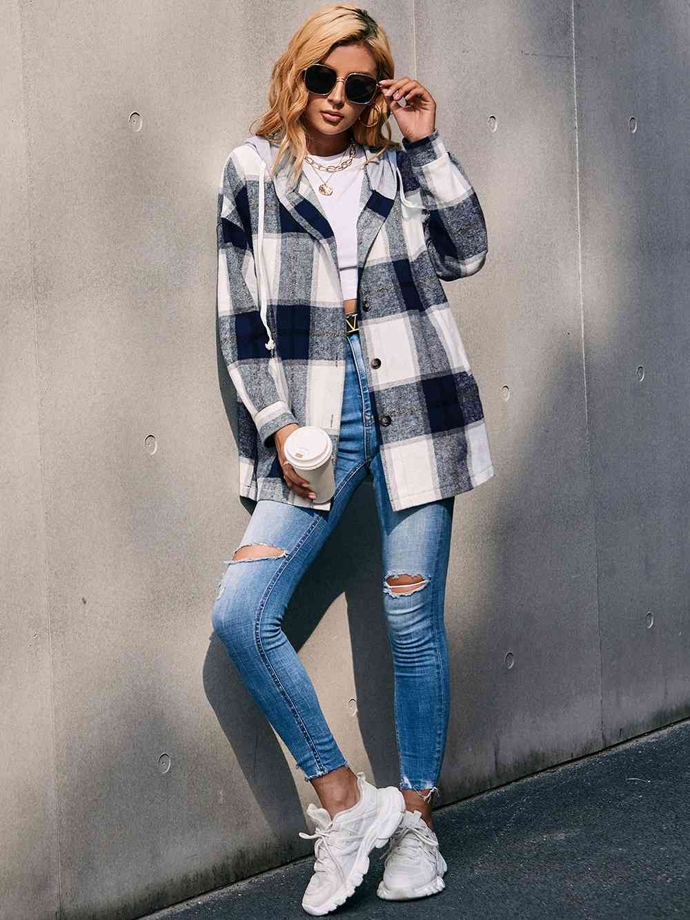 Plaid Hooded Jacket