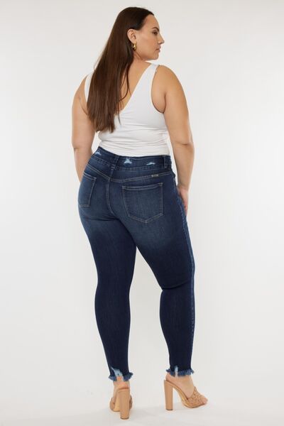 Kancan Raw Hem High Waist Jeans