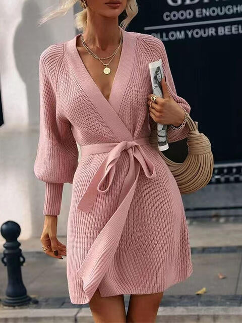 Tied Cardigan Dress