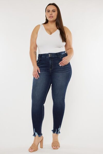 Kancan Raw Hem High Waist Jeans