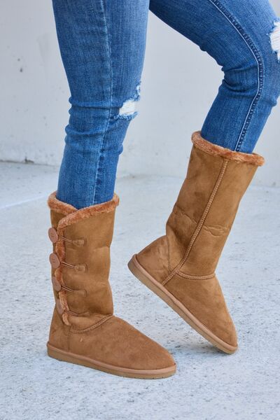 Warm Fur Lined Flat Boots