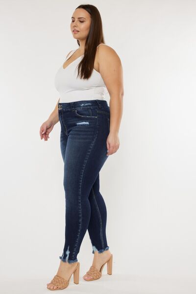 Kancan Raw Hem High Waist Jeans