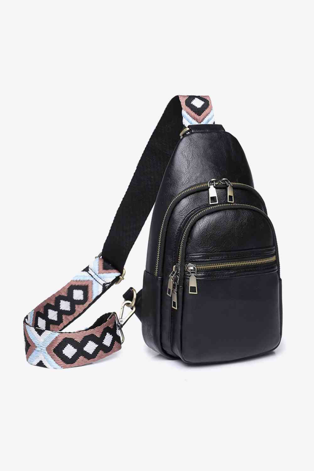 Faux Leather Sling Backpack