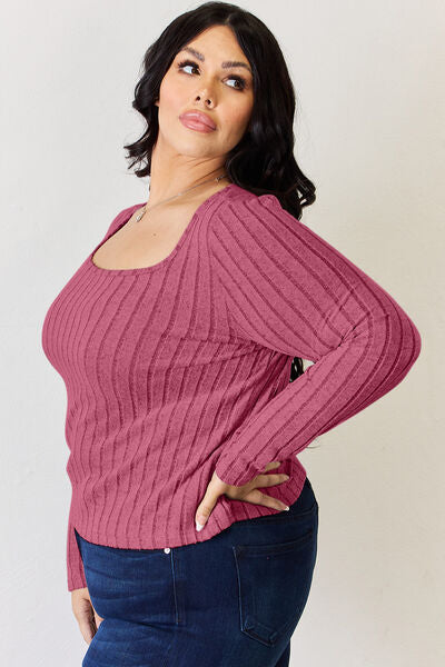 Ribbed Long Sleeve T-Shirt