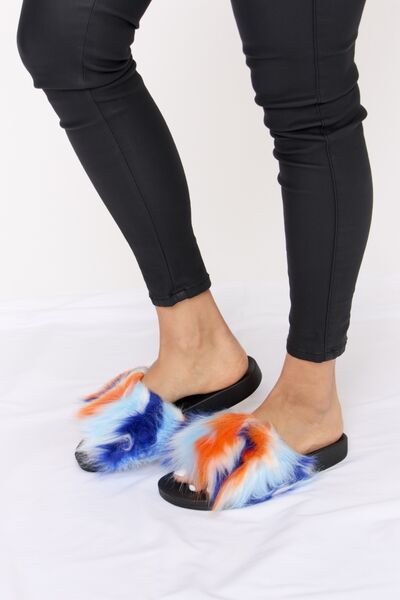 Tie Dye Furry Sandals