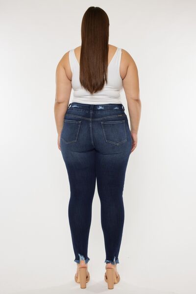 Kancan Raw Hem High Waist Jeans