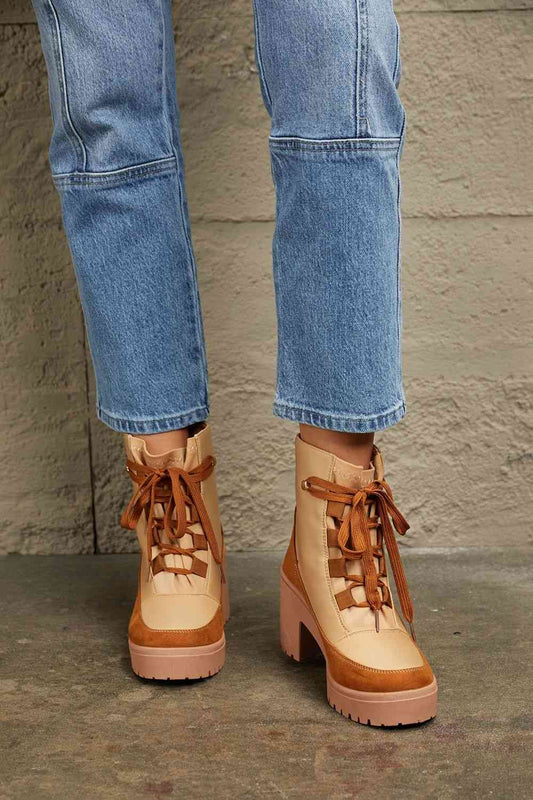 Two Toned Lug Booties