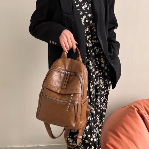 Faux Leather Backpack