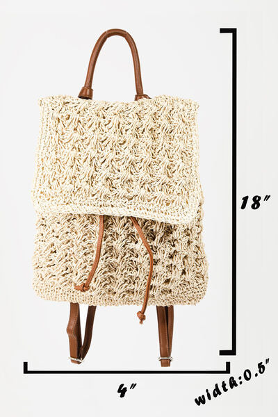 Straw Backpack Bag