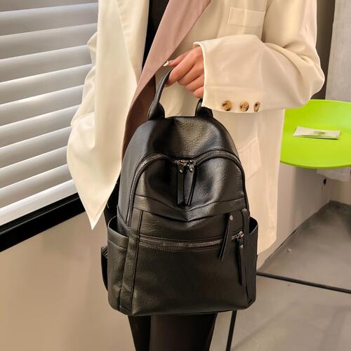 Faux Leather Backpack