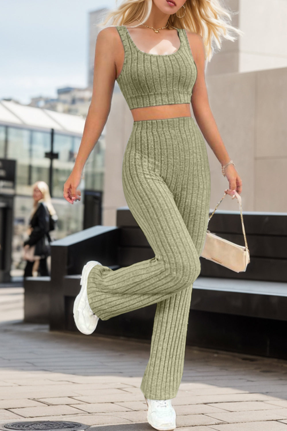 Tank and High Waist Pants Set