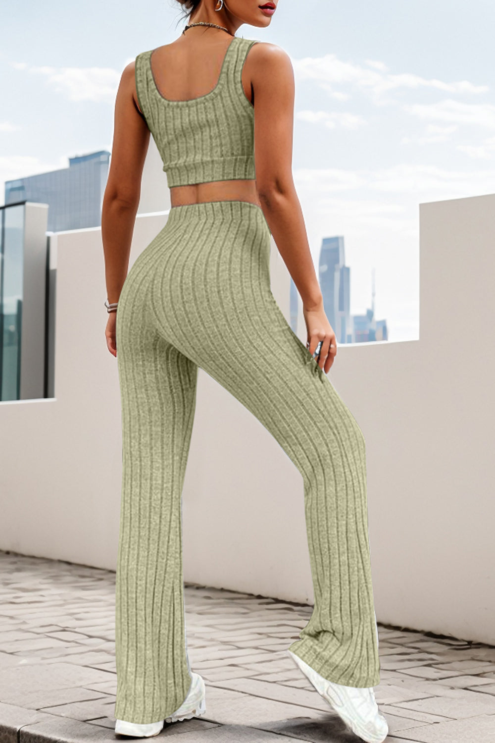 Tank and High Waist Pants Set