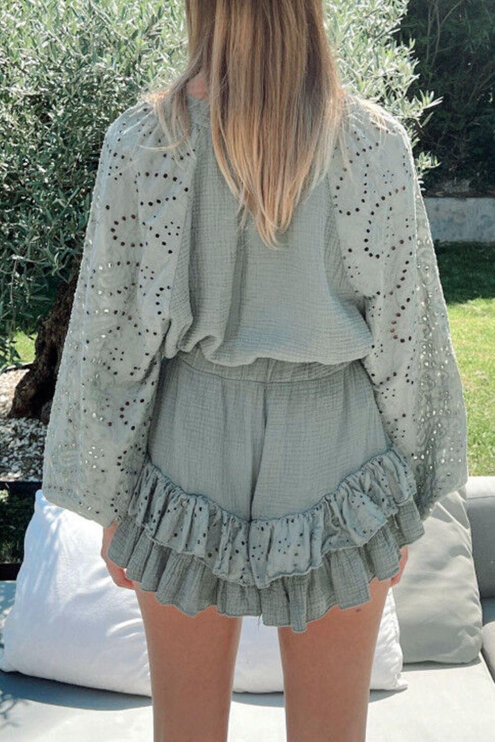 Eyelet Top and Shorts Set