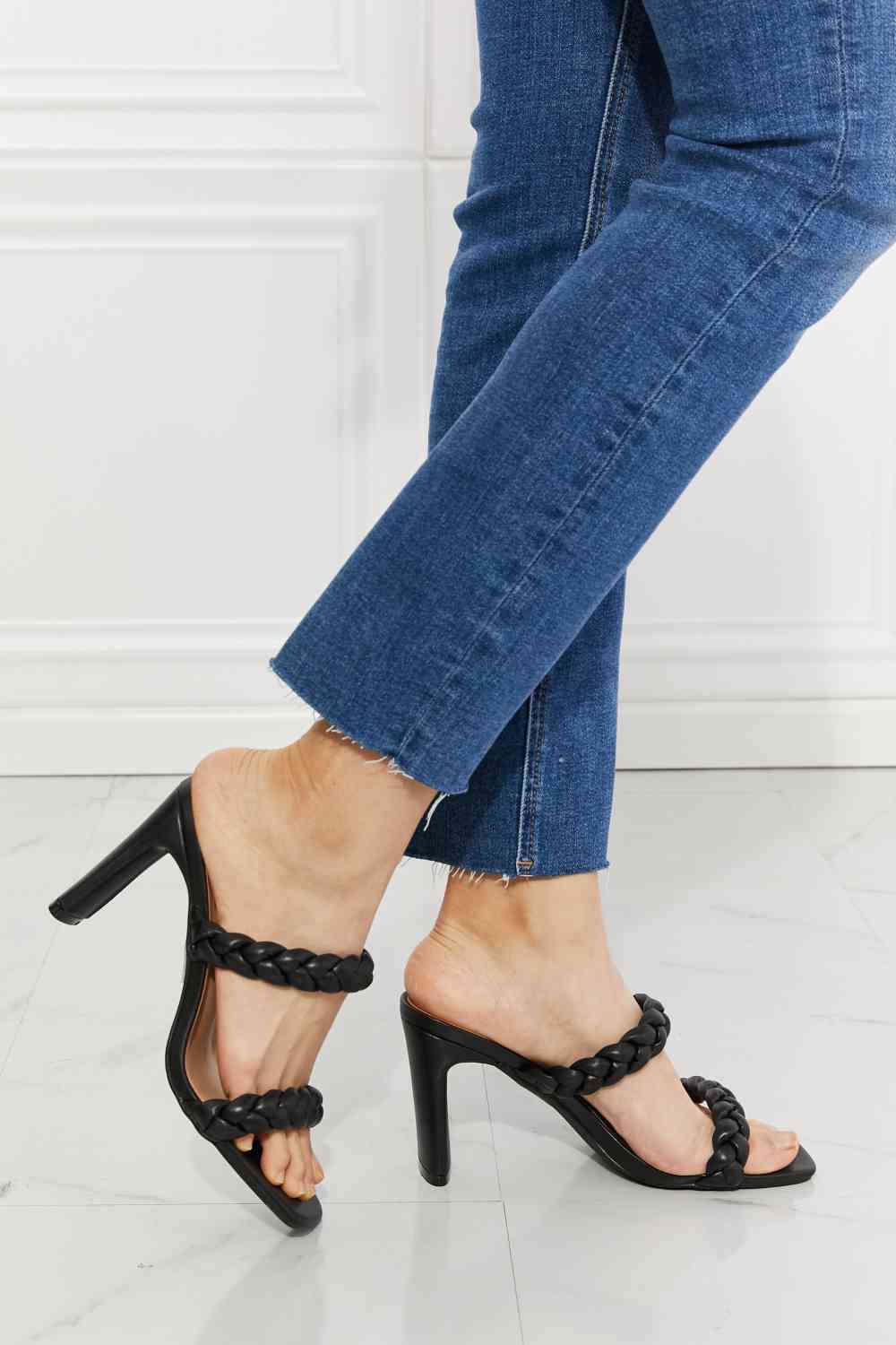 Double Braided Block Heel Sandals