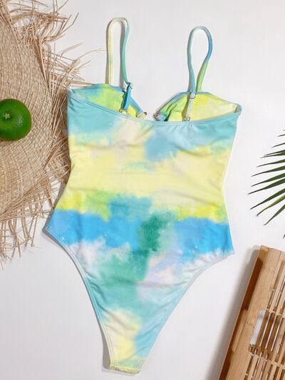 Cutout Tie-Dye Strap One-Piece