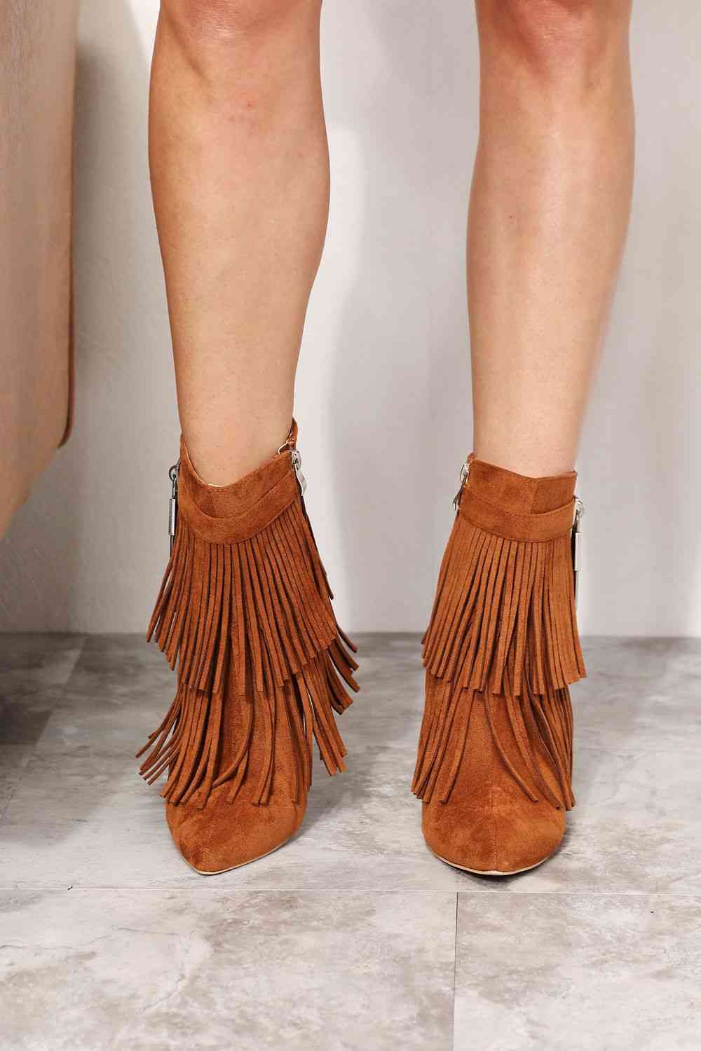 Fringe Wedge Boots