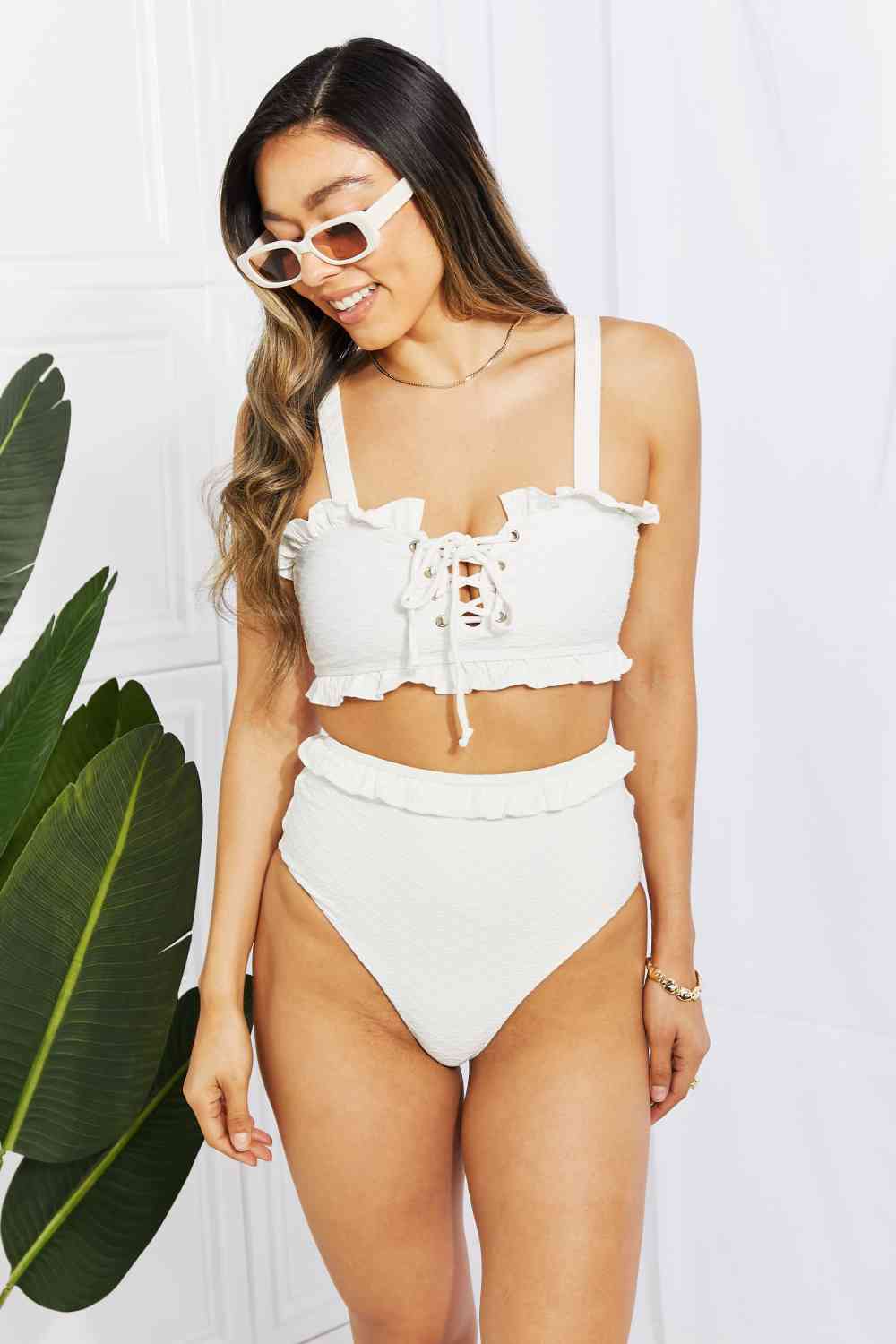 Lace-Up Bikini Set