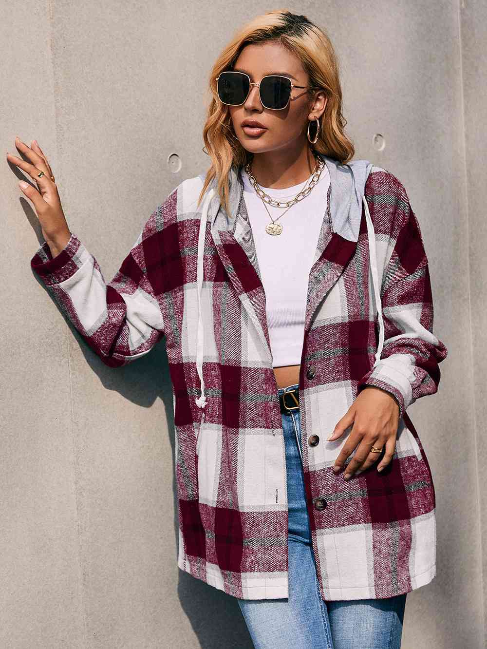 Plaid Hooded Jacket