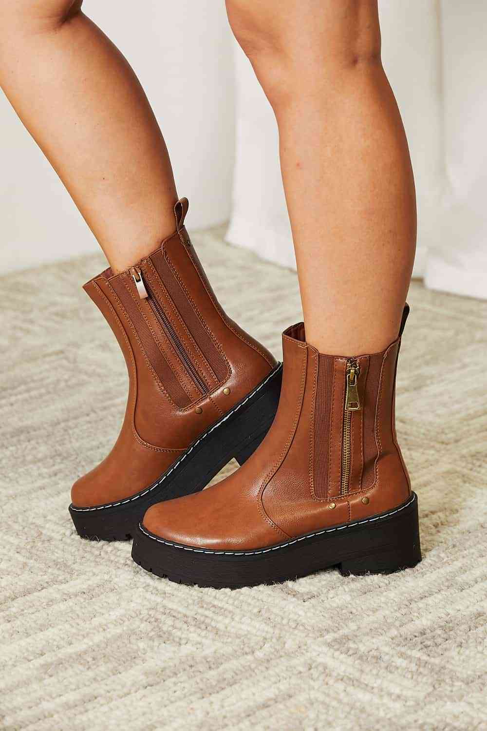 Brown Platform Boots